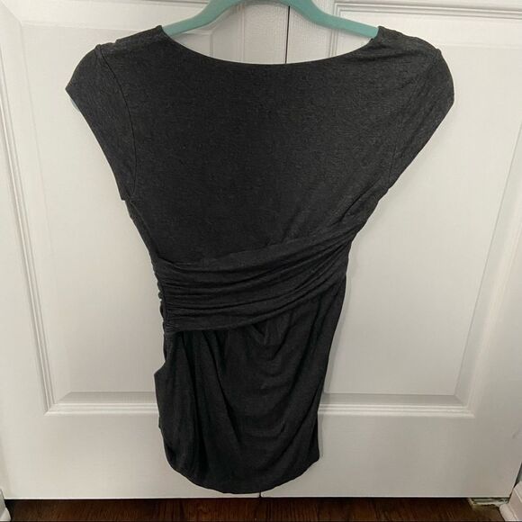 Collection Maternity Dark Heather Gray Spandex Blend Short Sleeve Top - Small - Picture 6 of 8